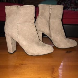 Tan suede booties